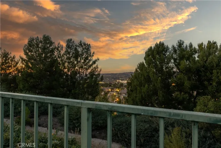 Mountain view and city lights.