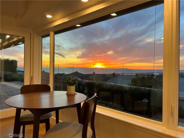 Evening view from kitchen dining area
