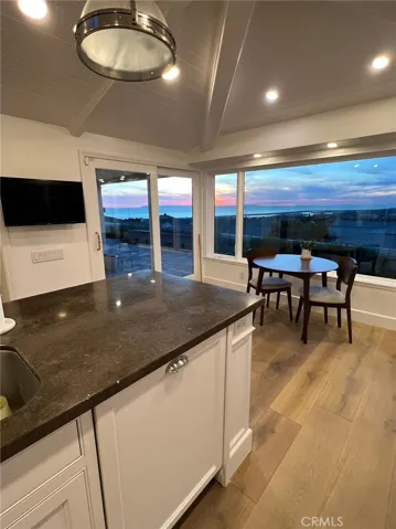 Evening view from kitchen dining area
