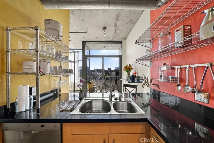 View of Long Beach from kitchen sink