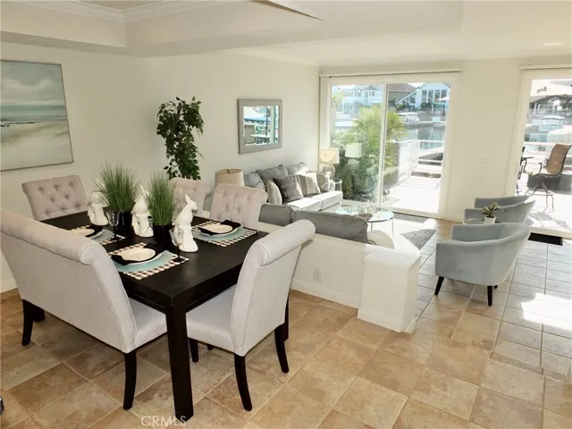 Nice sized dining room with view of water