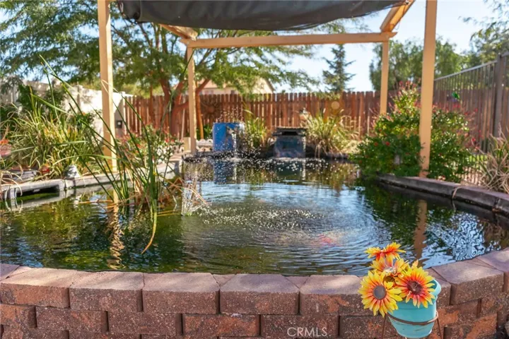 Enclosed koi pond