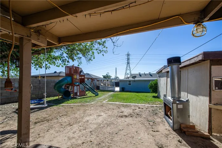 There is plenty of room in the backyard for all to enjoy.