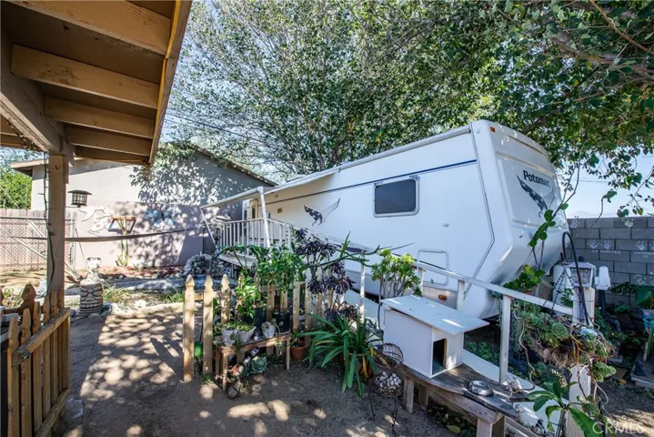 The ramp leads you into the travel trailer.