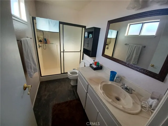 Master bath walk-in shower. Tile floor!