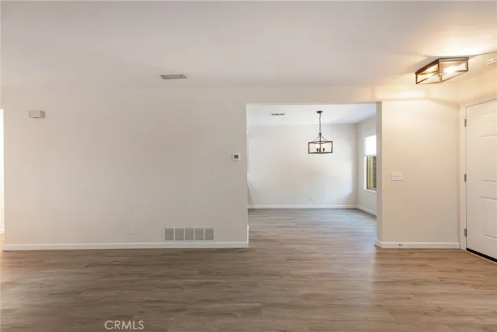 Living area into dining area
