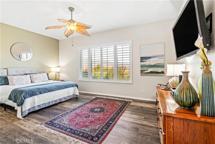 Spacious Primary Bedroom has Panoramic View of Mountains