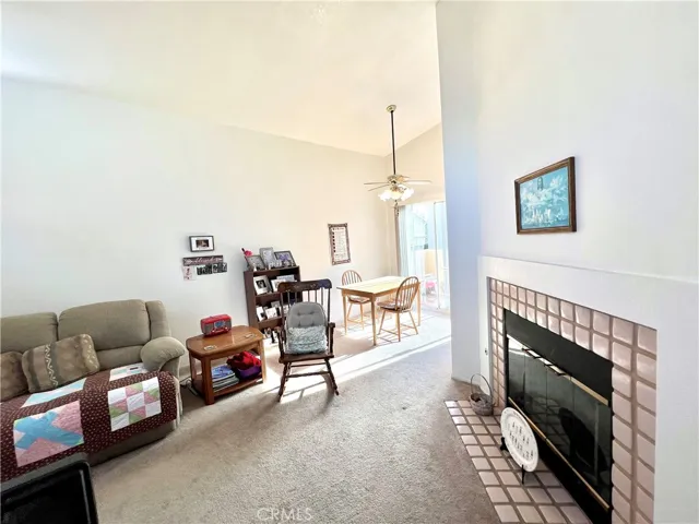 Living room open to dining area