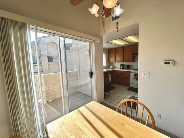 Slider to balcony off dining area