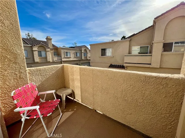 Balcony is off of dining area