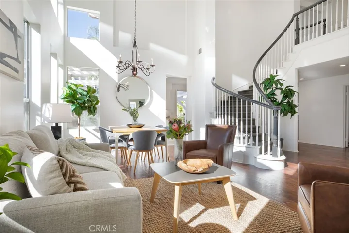 South-facing two-story Living/Dining Room space