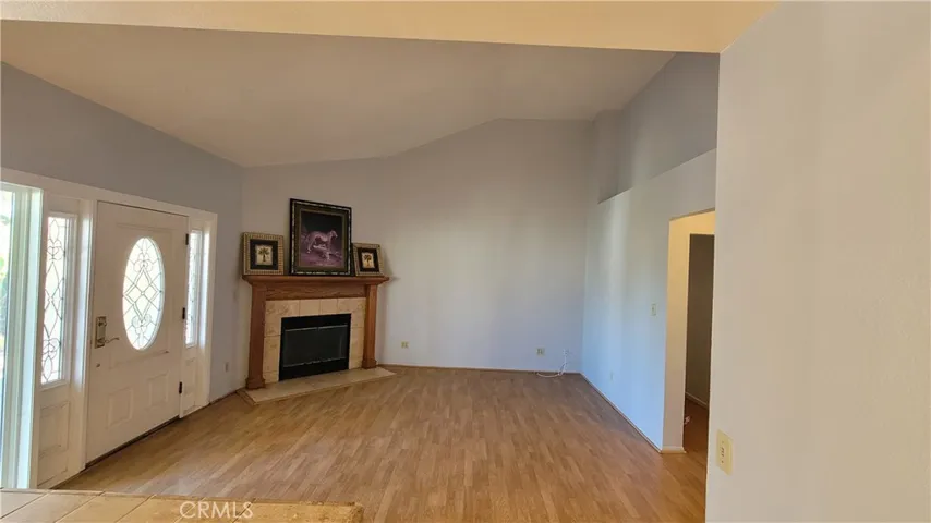 family room with nice fireplace