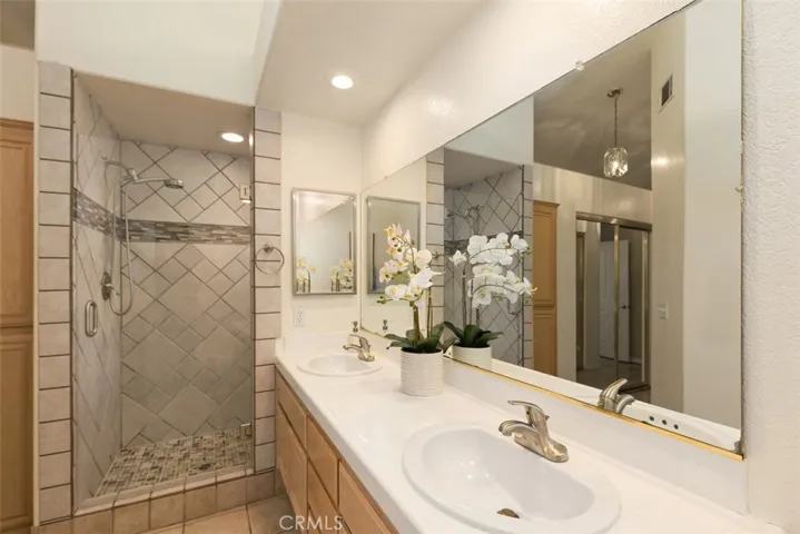 Beautiful upgraded shower in primary bathroom