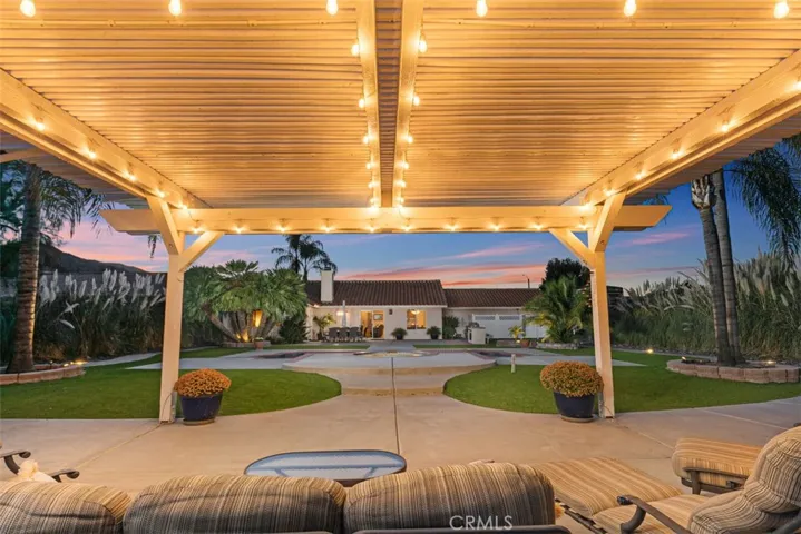 Looking back toward the house from under the covered space feels like paradise