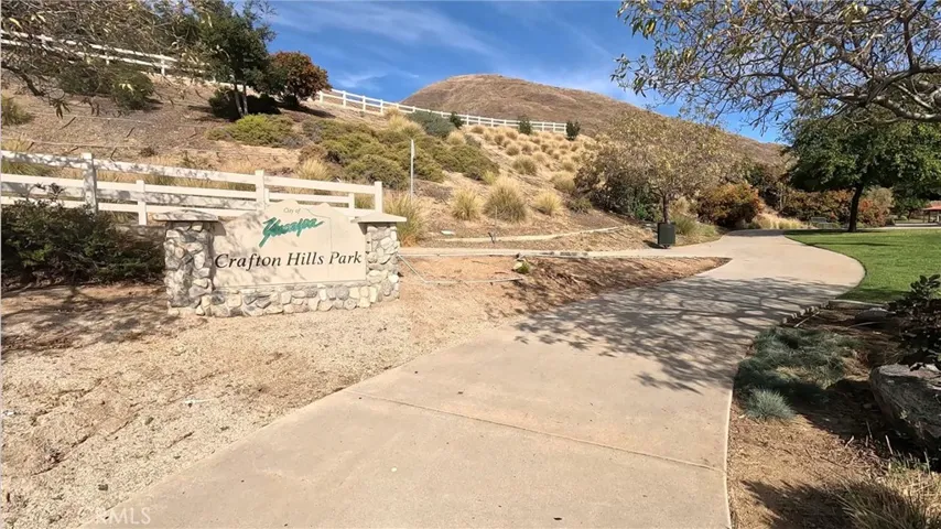 Nearby Crafton Hills Park with walking trail/bike trail nearby