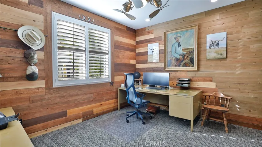 The downstairs bedroom is currently being used as a home office.  The room is very spacious!