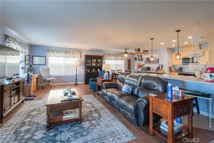 View of living room and dining room
