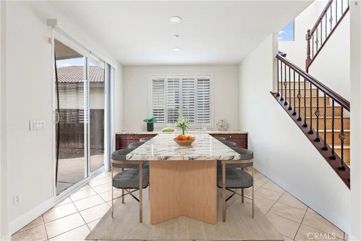 dining area next to kitchen and family room