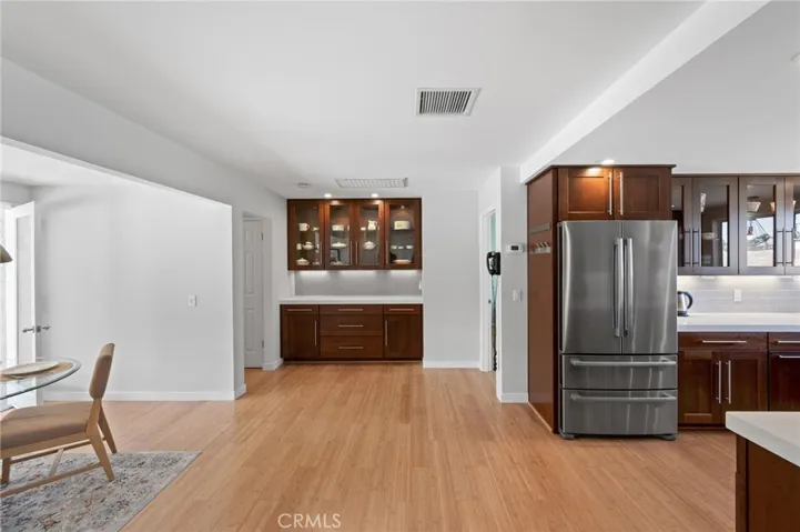 Open space with built in china cabinet
