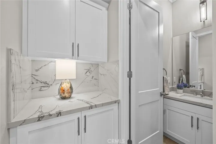 Lots of storage in custom cabinetry
