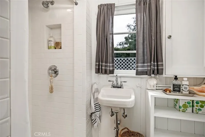 Bathroom with shower.