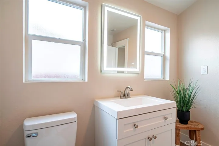 LED lighted Mirror above Vanity