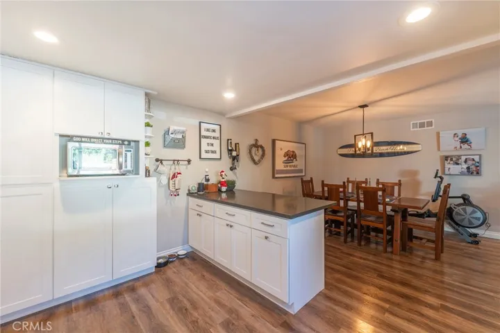 Kitchen Island showing dining room