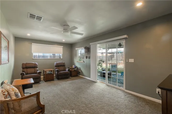 Family Room with Access to Rear Covered Patio