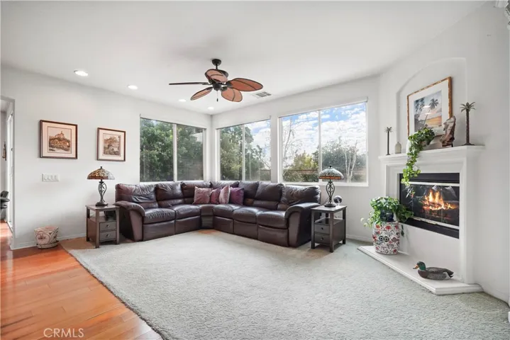 Downstairs: Family room with gas fireplace