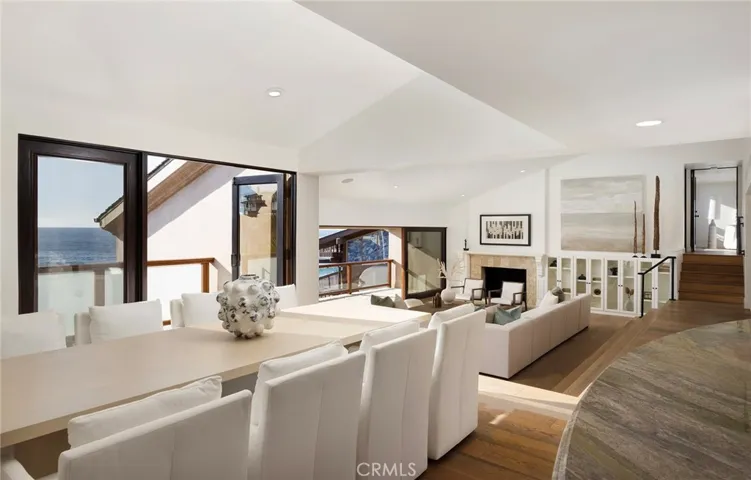 Main floor dining room with view
