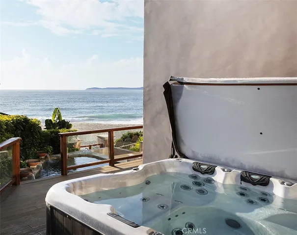 Spa off of downstairs deck