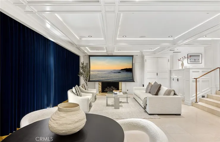 Media/Family Room Screen lowers from ceiling