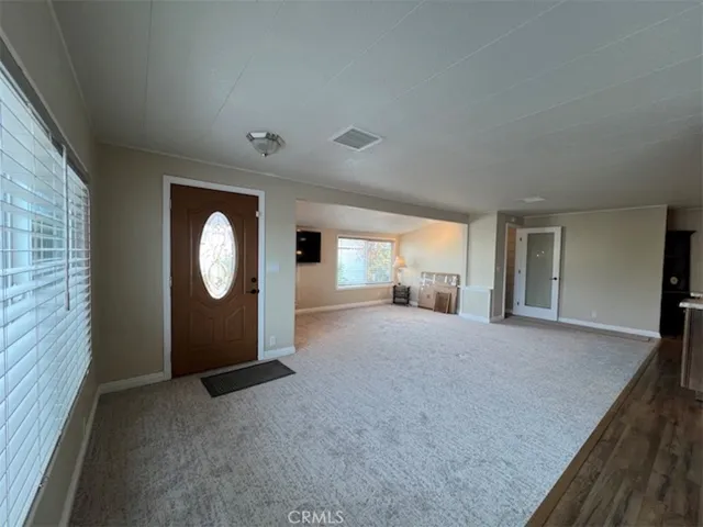 New carpet installed in living room and entryway