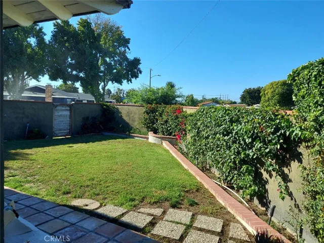Side yard with lawn