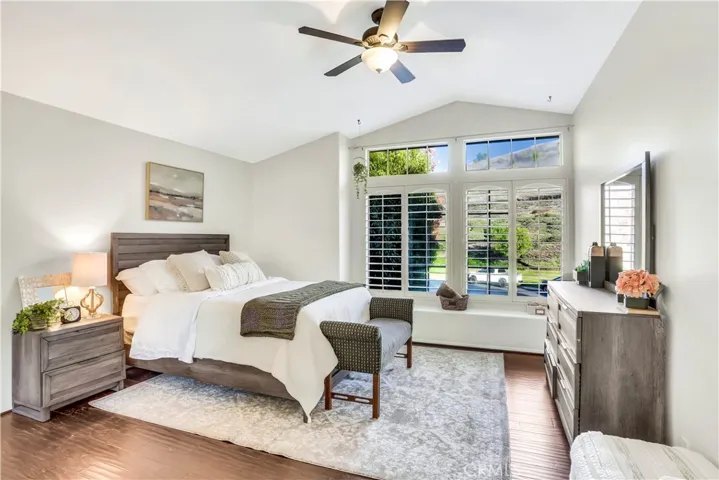 One of the four upstairs bedrooms with a Picturesque Window Seat Looking out to a Natural Hill Side, so Beautiful  and Peaceful.