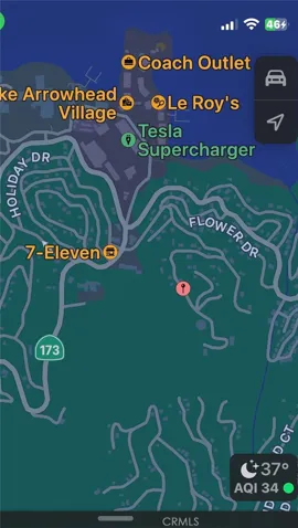 Map showing vicinity of property to Lake and Village
