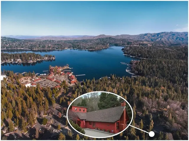 Drone Shot of Beautiful Lake Arrowhead