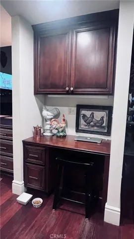 View of work area desk in kitchen