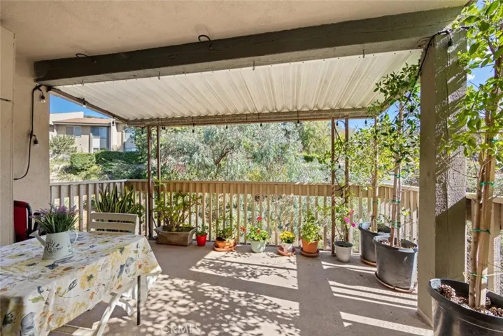 Balcony with awning