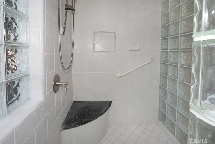 Walk-in shower in primary bathroom