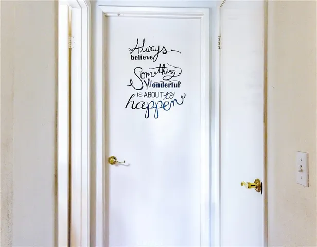 Bedroom door.
