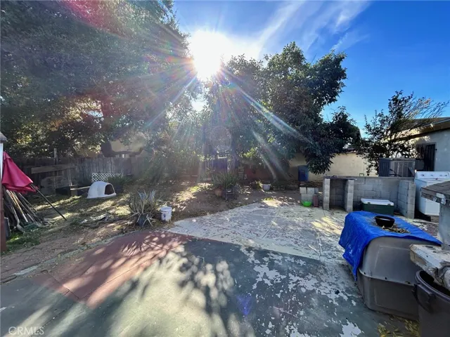 View of the spacious backyard