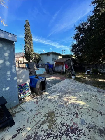 View behind the garage