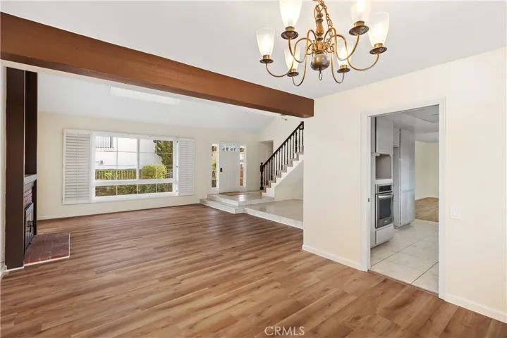 View of the LR & Front of home from the dining room