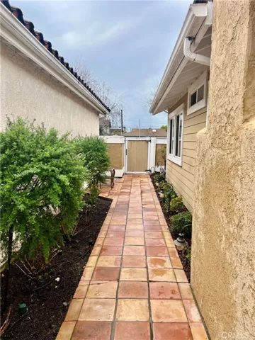 Walk way to front gate of  courtyard
