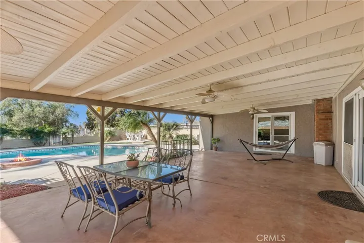 Large covered patio area