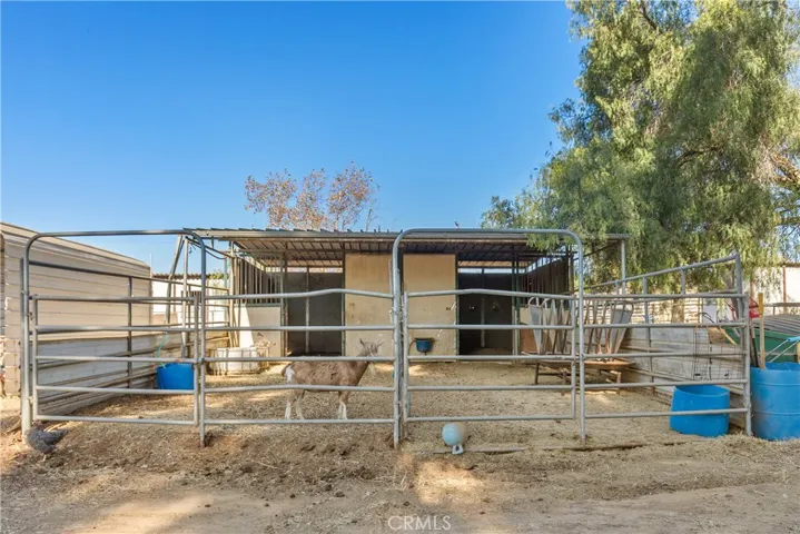 Metal barn with two stalls