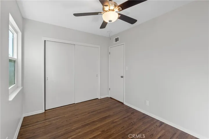 3rd bedroom has hanging/sliding closet doors. All the bedrooms have closets that are spacious in size. All doors throughout the home, interior and exterior have been freshly painted with new door knobs and hinges.