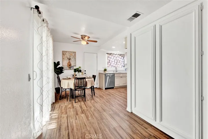 view of breakfast nook, open to kitchen.  Pantry