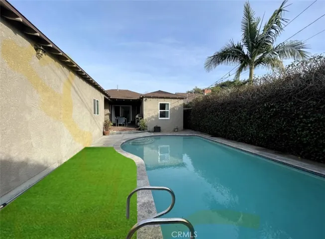 Virtual with grass carpet overlay- great outdoor space + covered patio